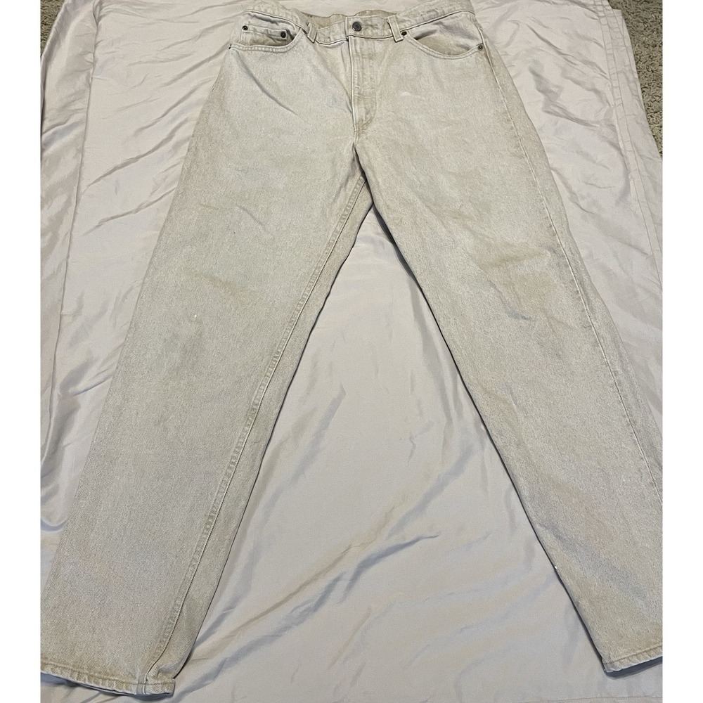 Vintage Levi's 550 Jeans 36x34  Straight Fit Tan Stone Wash 1992 USA‎